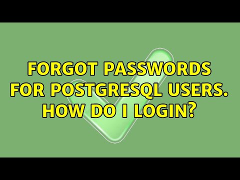 forgot passwords for postgresql users. how do I login?
