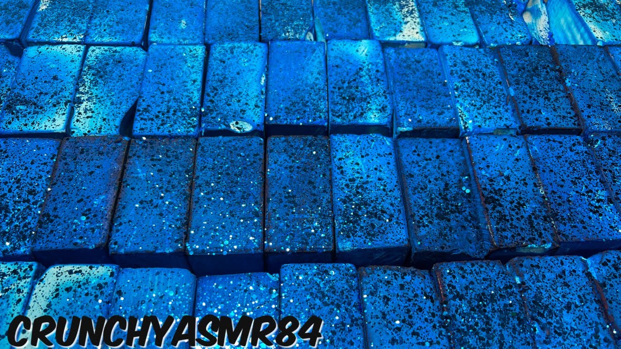 38 Dyed Blue Blocks | Oddly Satisfying | ASMR | Sleep Aid