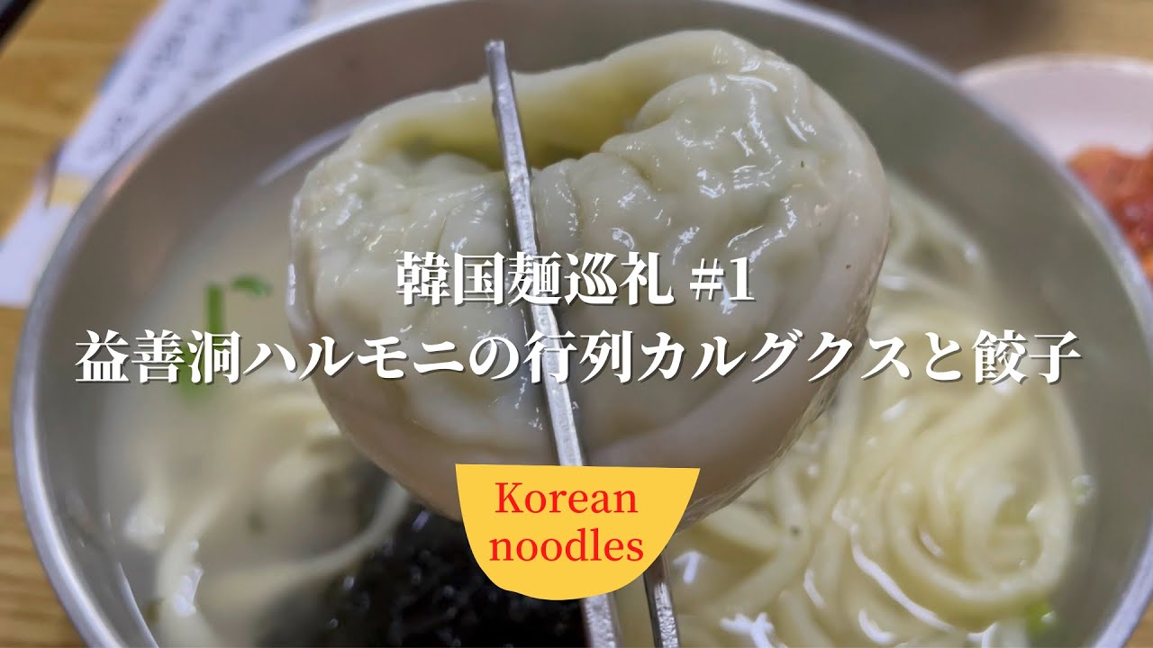 韓国麺巡礼 1 益善洞ハルモニの行列のできるカルグクスと餃子 종로할머니칼국수 칼만두 Korean Noodle And Jumbo Dumpling Youtube