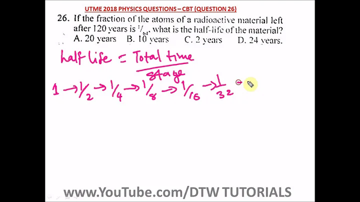 Half life in Physics - Jamb Past Question Solved 2018(Qst 26)