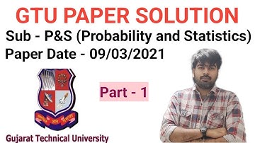 GTU Exam | Probability & Statistics gtu paper | Gtu paper Solution | part 1|   #gtuimp #gtuexam