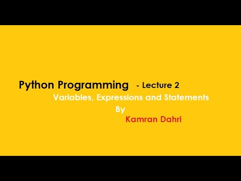 3 - Python Programming - Variables, Expressions and Statements - YouTube