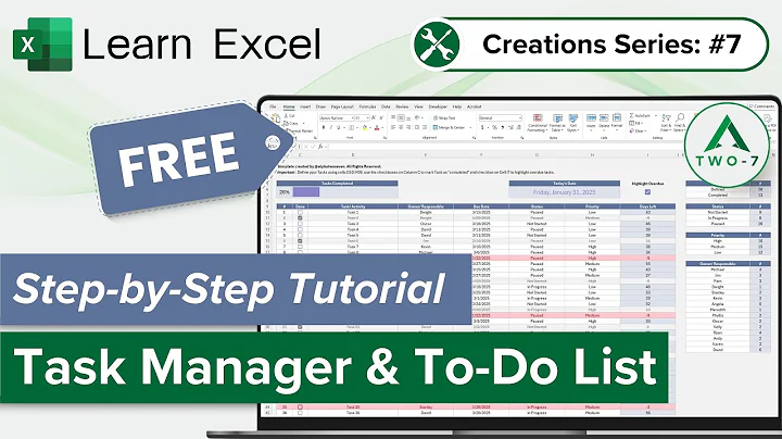 How to Create a Task Manager in Excel - Free Template and Tutorial - Create Your Own Spreadsheet