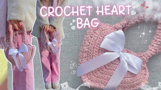 easy CROCHET heart BAG / beginner friendly ✨