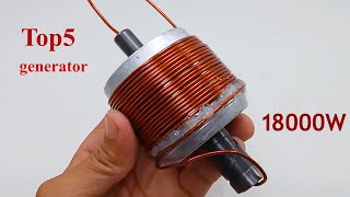 Top5 most powerful free energy generator 220v electricity generator for home Big use copper pipe