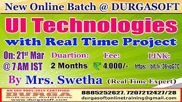 UI TECHNOLOGIES Online Training @ DURGASOFT