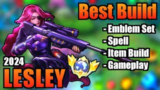 LESLEY BEST BUILD 2024 | TOP 1 GLOBAL LESLEY BUILD | LESLEY - MOBILE LEGENDS | MLBB