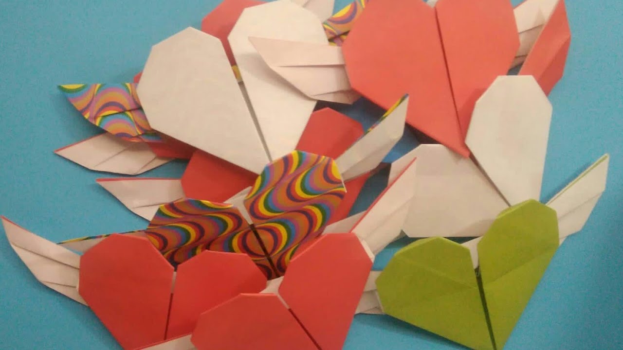 Corazón con alas de Papel 3 Videotutorial Origami YouTube