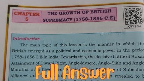 || class 7 social science|| chapter -5 The Growth Of British Supremacy (1758-1856 C.E||#class7 