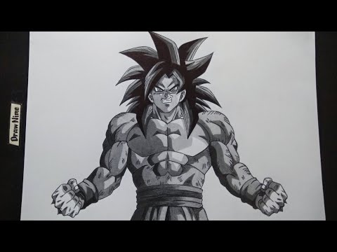 Drawing Realistic Goku SSJ4  Desenhando Goku Realista ( Releitura de  fanart by leemarej ) 