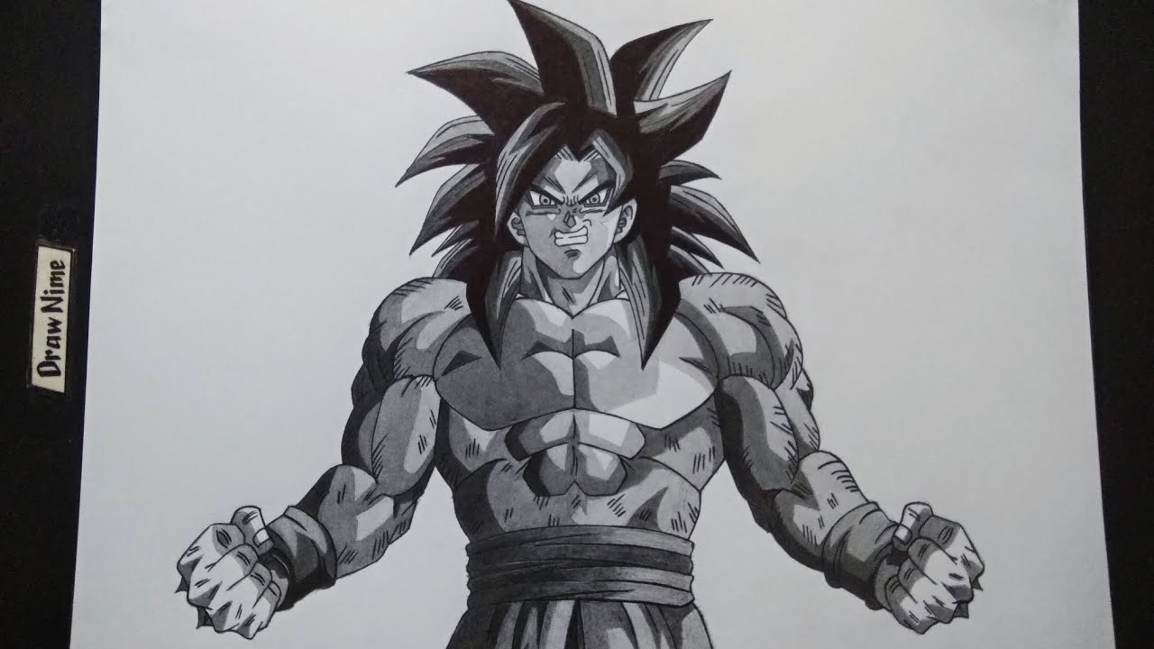 Drawing Goku Super Sayajin 4 - Desenho do Goku Super Sayajin 4