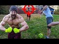 Bodybuilder Tries Football (Soccer) *1ST TIME IN LIFE*