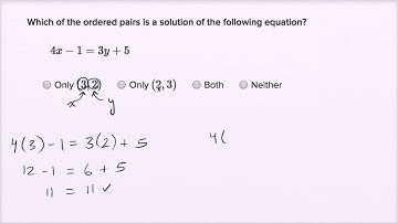 Checking ordered pair solutions to equations example 2