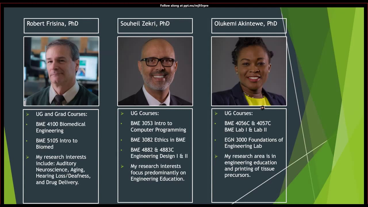 USF Department of Medical Engineering Virtual Open House YouTube