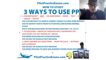 How To Study For Pilot Exams 3 Ways To Use PPE Video 4