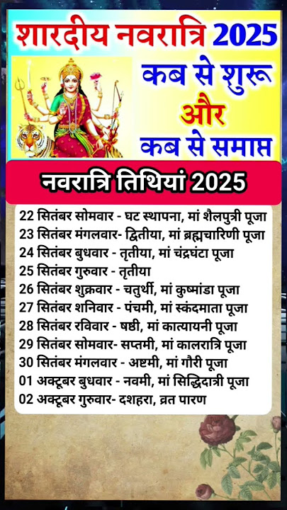 When is Sharadiya Navratri in 2025? 2025 Mein Shardiya Navratri kab hai #navratri​ #2025​ #shorts​