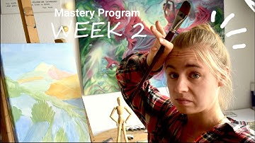 Graphite drawing and oil landscape - Mastery Program Week 2 / art vlog