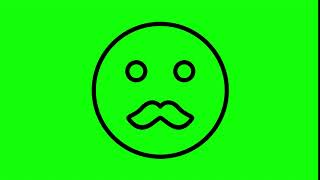 Animated Moustache Icon on Green Screen With Pop-up Sound