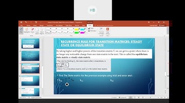 Transition Recurrence 2 Steady State