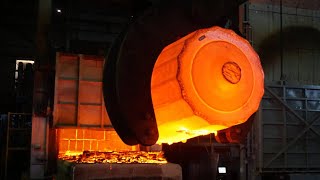 AWESOME HOT METALWORKING FORGING PROCESS MAKING A BIG WELD NECK FLANGES