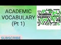 Academic vocabulary 1