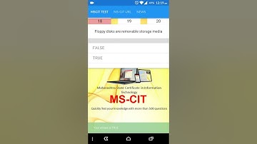 MSCIT Test Android app demo, no. 1 MS-CIT Test app with 500+ questions answered
