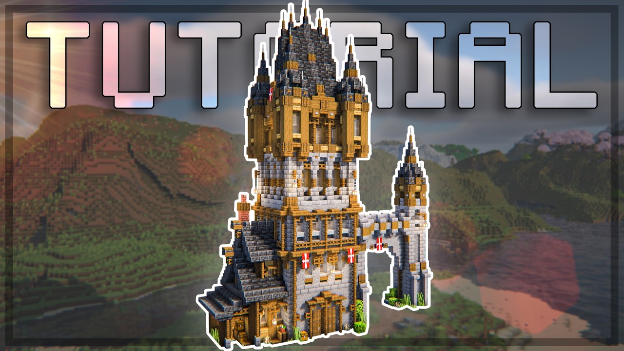 TOWER On PLAINS | HOW to Build a Medieval  BASE / TOWER / KEEP Minecraft TUTORIAL