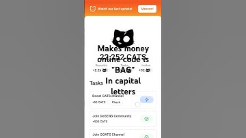 Cats makes money online code || cats video code || cats verify code #cats #catsairdrop #catslisting