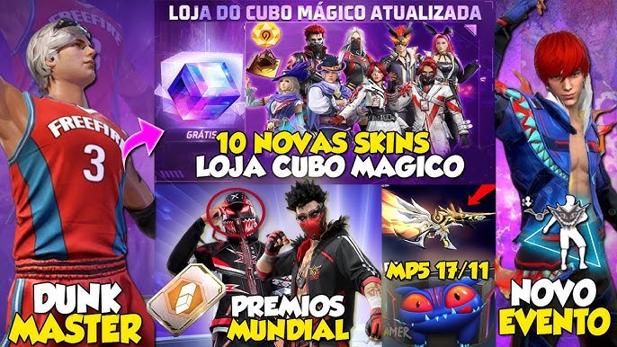 CODIGUIN INFINITO, SKINS MUNDIAL FF? PUNHO 3EM1, CAMISAS DE TIME E  DESCONTO, NOVIDADES FREE FIRE 