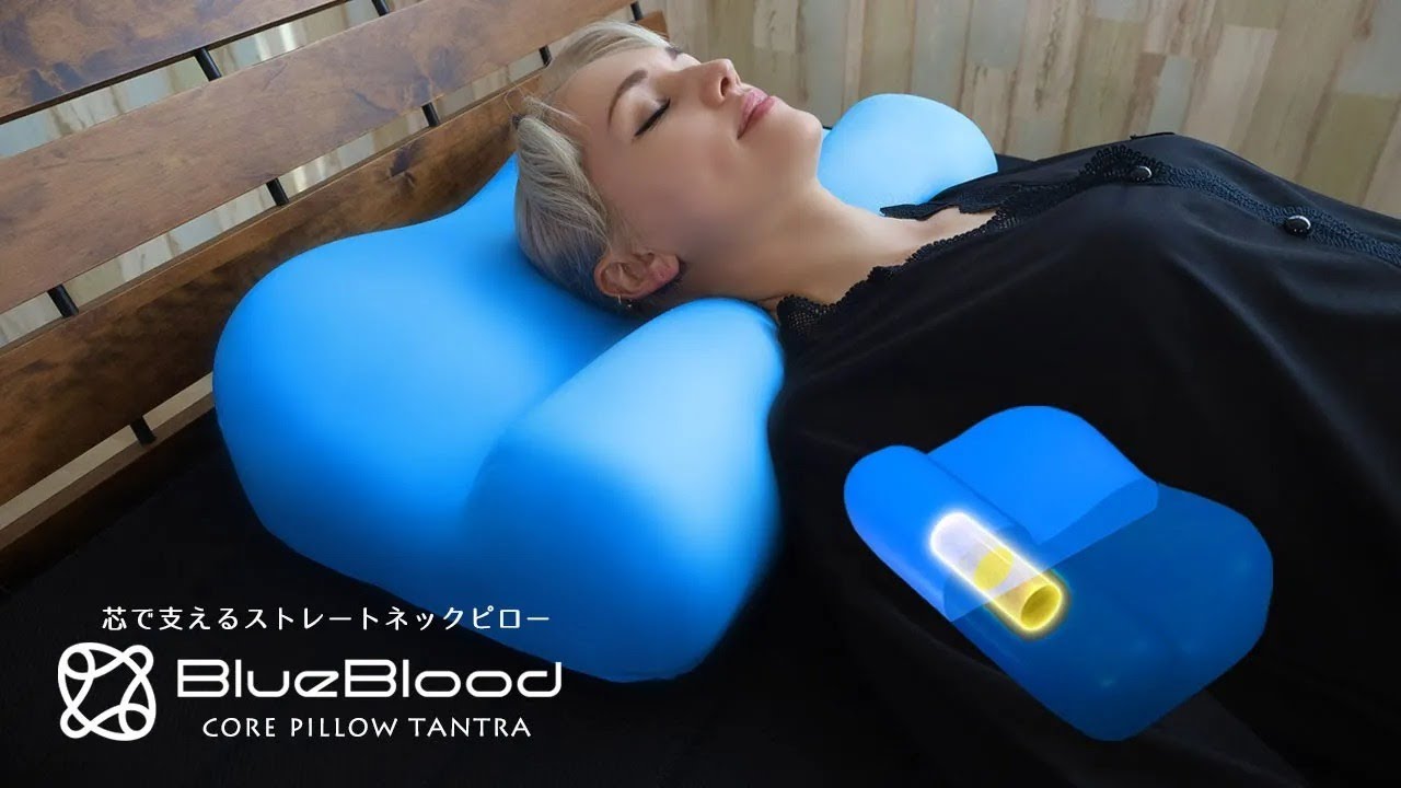 芯で首を支えるストレッチネックピロー ブルーブラッド Tantra