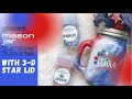 Patriotic Mason Jar Tumbler W/ a 3-D Star Lid Topper! | Epoxy Resin Tumbler | Bee Jay’s Glitter