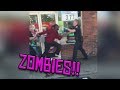 Cops Tase ZOMBIE through a window