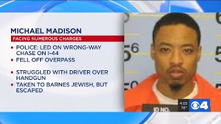 Suspect escapes from St. Louis hospital after wrong-way chase, jumping from overpass