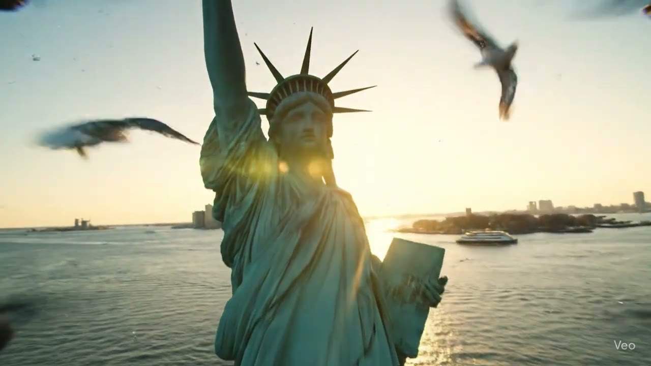 STATUE OF LIBERTY 4K | AI Generated Flythrough | Google Veo Cinematic