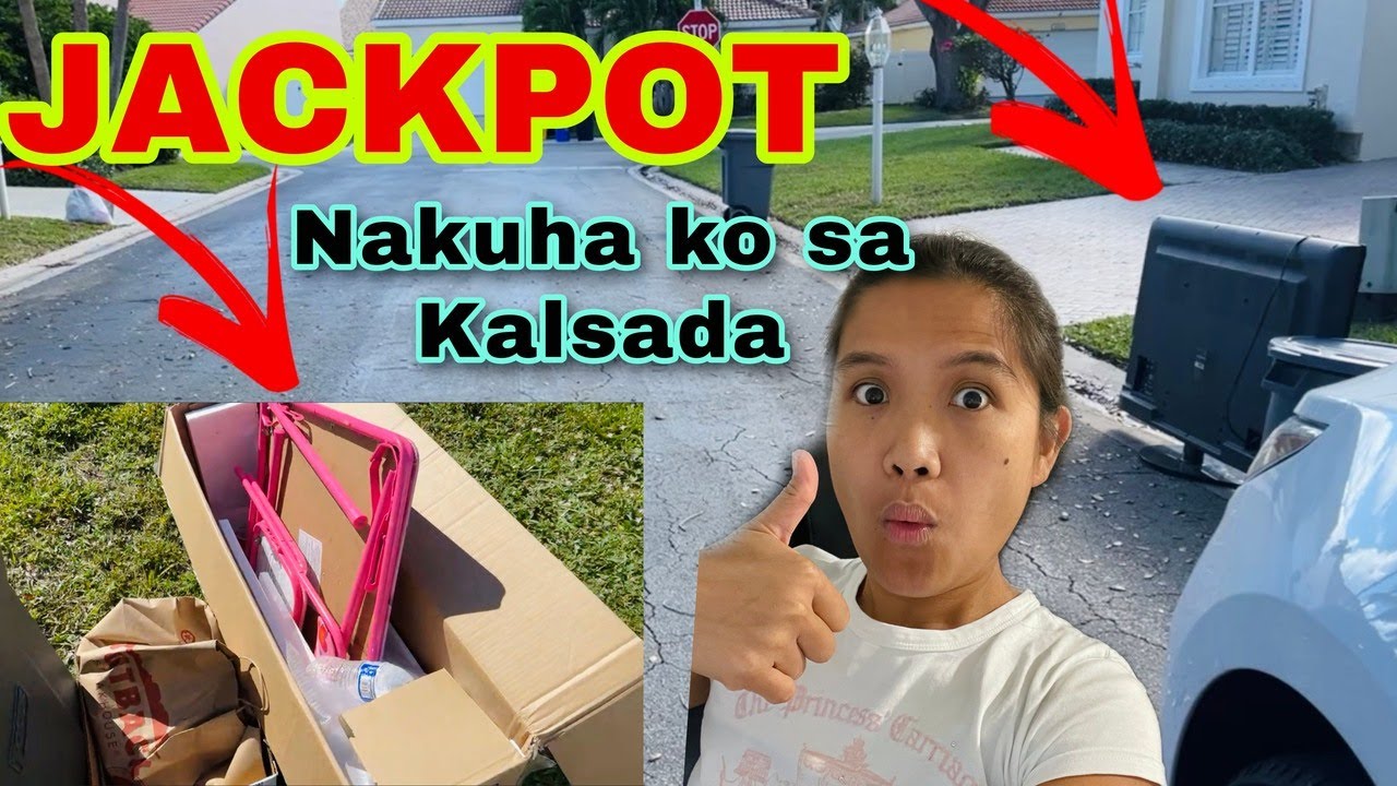 Dumpster diving sa kalsada may malaking flat screen TV tinatapon lang dito ang mga appliances