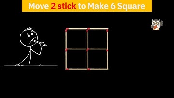 Move 2 stick to make 6 squares | Matchstick Challenge – Can You Solve It? | QuizMath