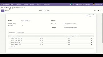 BOM Structure & Cost Report in Excel Odoo