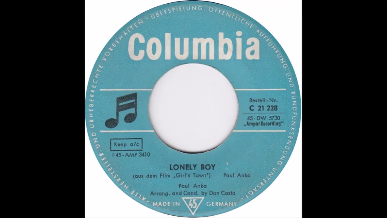 Paul Anka - Lonely Boy - YouTube