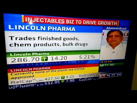 Lincoln Pharma's MD Shri Mahendrabhai Patel -  Interview on ET Now on 08th Jan, 2016