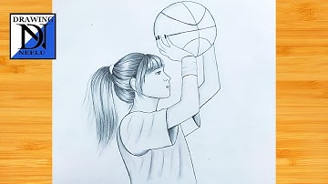 How to draw a girl playing volleyball | Easy sketches for beginners | simple Pencil drawing tutorial