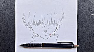 Easy Anime Drawing How To Draw Kaneki Ken Easy Steps