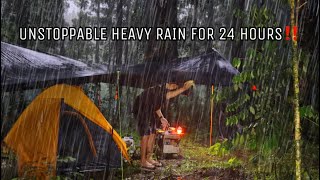 NOT SOLO CAMPING IN UNSTOPPABLE HEAVY RAIN FOR 24 HOURS‼