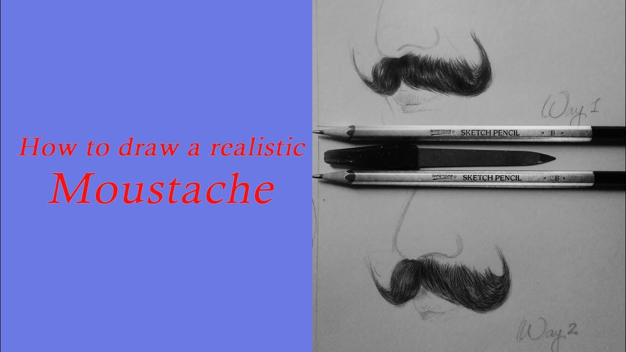 How to draw a realistic Moustache in just 2 ways? #moustache # ...