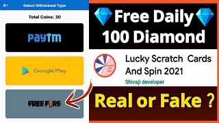 Lucky Scratch Cards And Spin 2021 App Real or Fake | How to Get Free Diamonds Of Free Fire screenshot 2