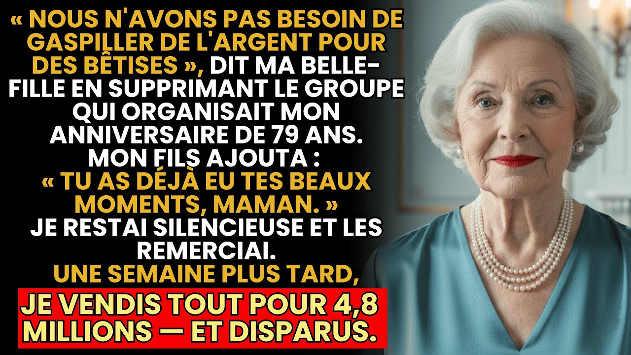 « Tu As Déjà Eu Tes Beaux Moments, Maman. » Une Semaine Plus Tard, J’Ai Disparu Avec 4,8 Millions...