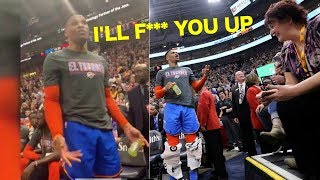 Russell Westbrook Yells At Jazz Fan 