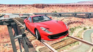 Cars vs Train Track Bridge #1 - BeamNG Drive | CrashBoomPunk