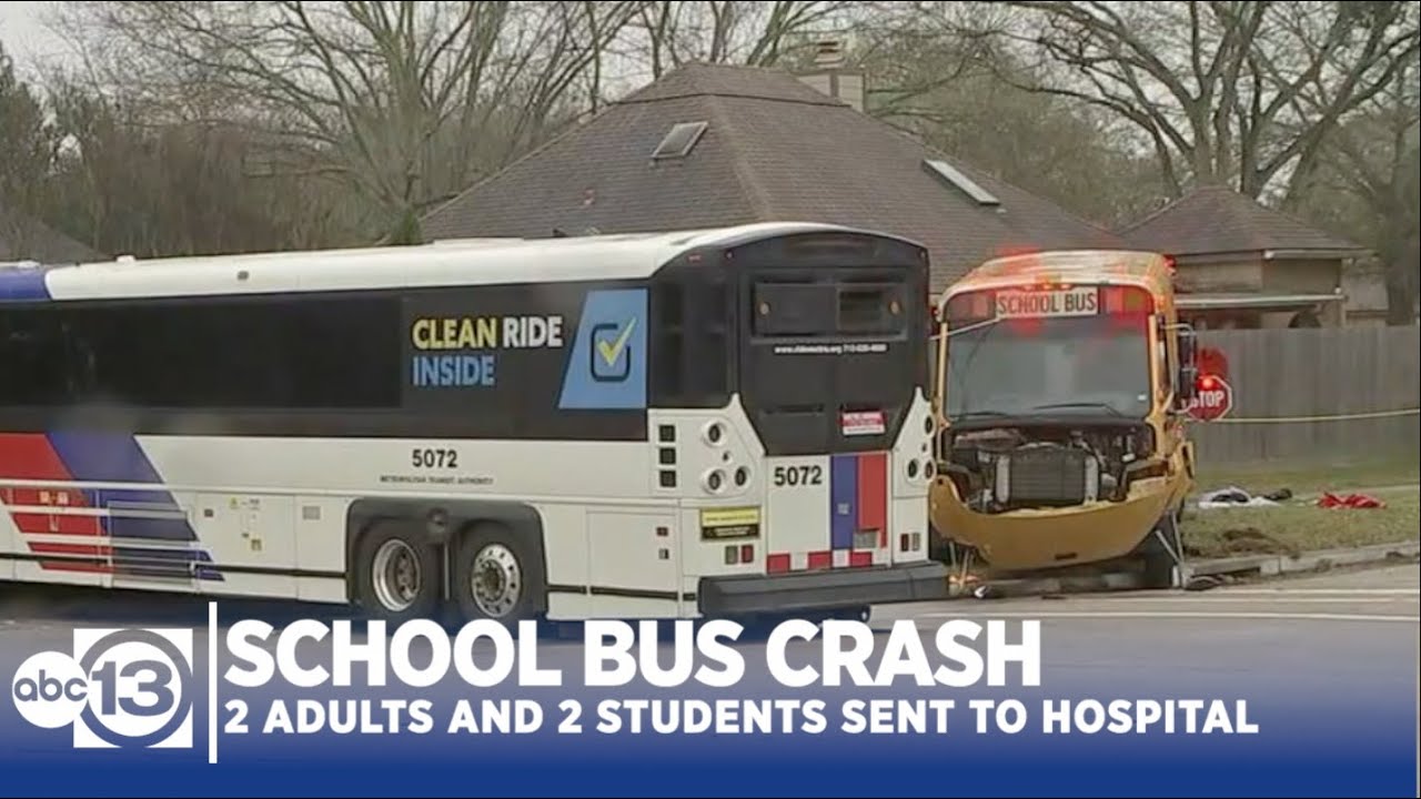2 adults and 2 students injured in Katy ISD school bus crash - YouTube