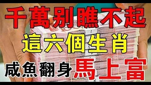 咸鱼翻身，马上变富，都是随机的千万别瞧不起这六个生肖！未来几天，这三大生肖就能迎来他们的好运喽。 - 天天要闻
