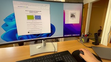 Dell U4021QW - Move mouse and drag & drop files between Mac/Windows on split-screen